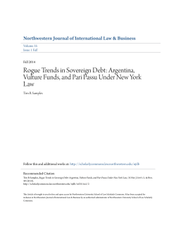 Rogue Trends in Sovereign Debt: Argentina, Vulture Funds, and