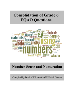 Consolidation of Grade 6 EQAO Questions (Number Sense)