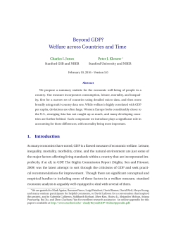 Beyond GDP? Welfare across Countries and Time