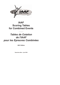 IAAF Scoring Tables for Combined Events Tables de
