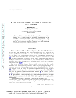 A class of cellular automata equivalent to deterministic particle