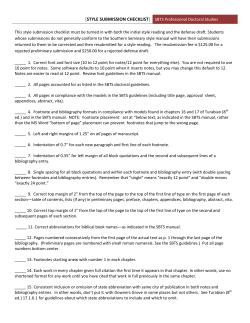 Style Submission Checklist