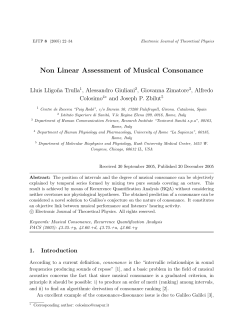 Non Linear Assessment of Musical Consonance