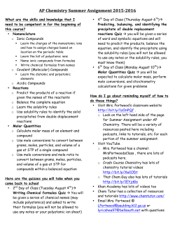 AP Chemistry Summer Assignment 2015-‐2016