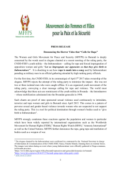 PRESS RELEASE Denouncing the Horror Video that