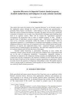 Agrarian Discourse in Imperial Context: landed property