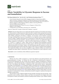 Ethnic Variability in Glycemic Response to Sucrose and Isomaltulose