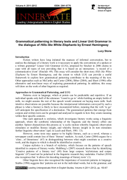 Grammatical patterning in literary texts and Linear Unit Grammar in