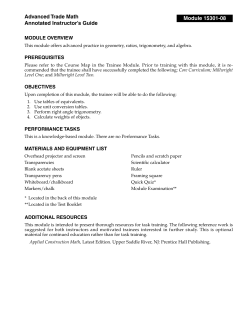 Advanced Trade Math Annotated Instructor`s Guide Module 15301-08