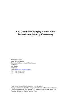 NATO and the Changing Nature of the Transatlantic Security