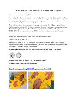 Lesson Plan – Fibonacci Numbers and Origami