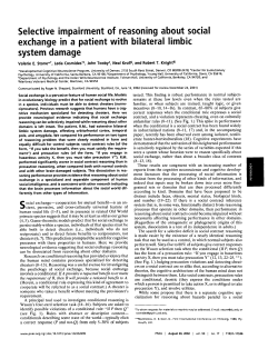 Selective impairment of reasoning about social exchange in a