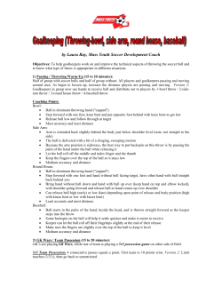 Goalkeeper Throwing - Portland Youth Soccer Association