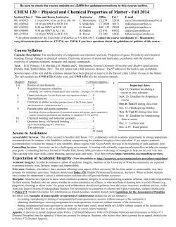 CHEM 120 &minus; Physical and Chemical Properties of Matter