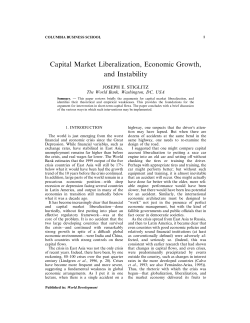 Capital Market Liberalization, Economic Growth, and Instability
