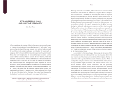 OTTOMAN REFORM, ISLAM, AND PALESTINE``S PEASANTRY