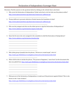 Declaration of Independence Scavenger Hunt