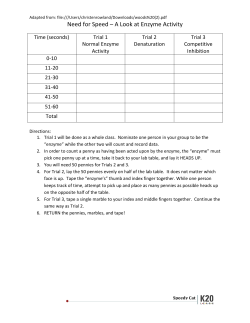 Need for Speed &ndash; A Look at Enzyme Activity