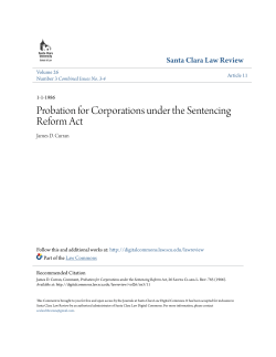 Probation for Corporations under the Sentencing Reform Act