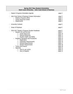 the Student Handbook - John Cook School of Business