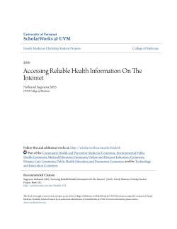 Accessing Reliable Health Information On The Internet