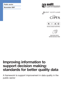 Improving information to support decision making: standards for