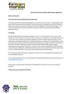 Schererville Farmers Market 2016 Vendor Application