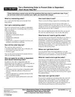Can a Restraining Order to Prevent Elder or Dependent Adult Abuse