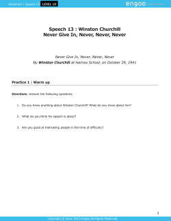 Speech 13 : Winston Churchill Never Give In, Never, Never, Never