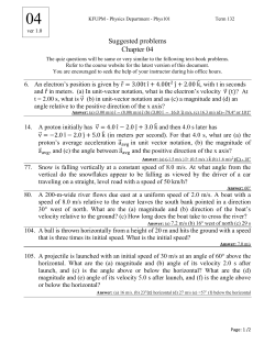 Suggested problems Chapter 04
