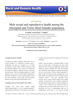 Male sexual and reproductive health among the Aboriginal and