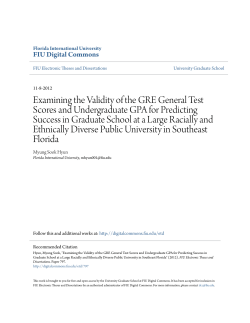 Examining the Validity of the GRE General Test Scores