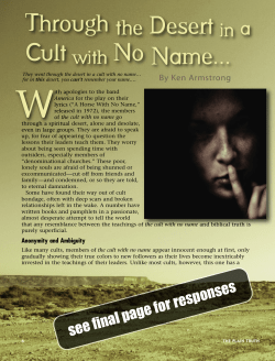 Through the Desert in a Cult With No Name