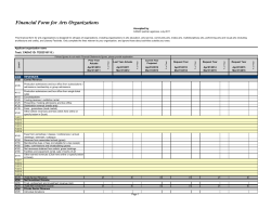 Financial Form for Arts Organizations