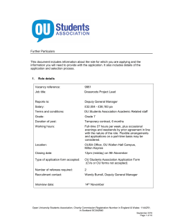 Further Particulars This document includes information about the