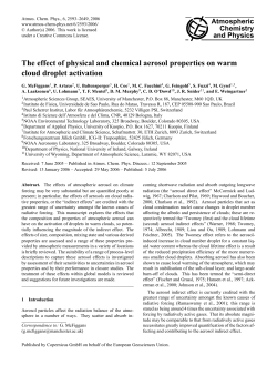 The effect of physical and chemical aerosol properties on warm