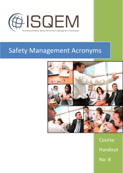 Safety Management Acronyms