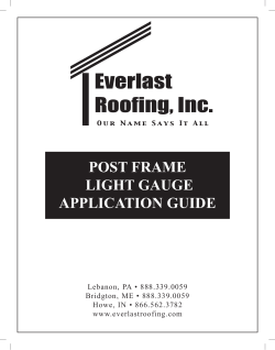 POST FRAME LIGHT GAUGE APPLICATION GUIDE