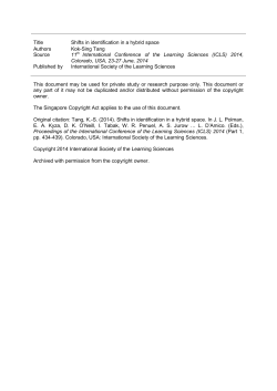 Title Shifts in identification in a hybrid space Authors Kok