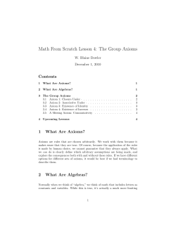 The Group Axioms