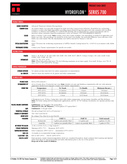 PRODUCT DATA SHEET: HYDROFLON