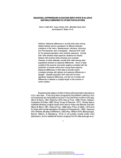 seasonal differences in suicide birth rate in alaska natives