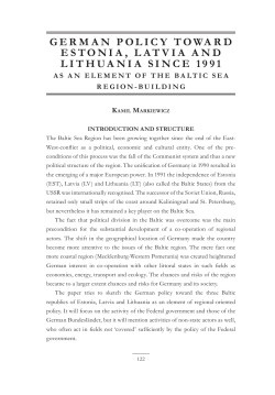 German policy toward Estonia, Latvia and Lithuania