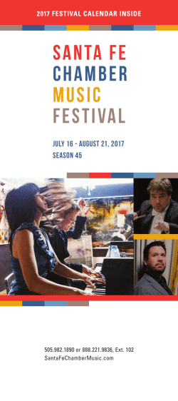 Our Brochure - Santa Fe Chamber Music Festival