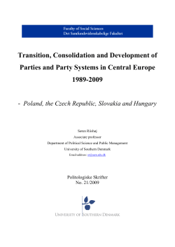 Transition, Consolidation and Development of Parties and