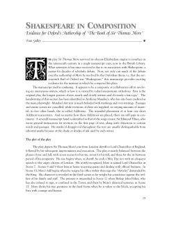 Shakespeare in Composition - Shakespeare Oxford Fellowship
