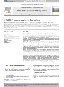QUAGOL: A guide for qualitative data analysis