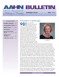 Spring 2015 Bulletin - American Association for the History of Nursing