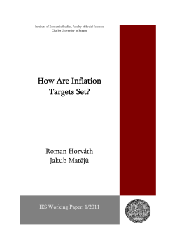 How Are Inflation Targets Set? - IES FSV UK