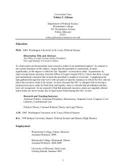 Curriculum Vitae - Westminster College